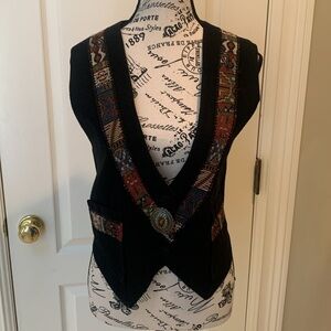 Women’s southwestern wool blend vest. Size medium